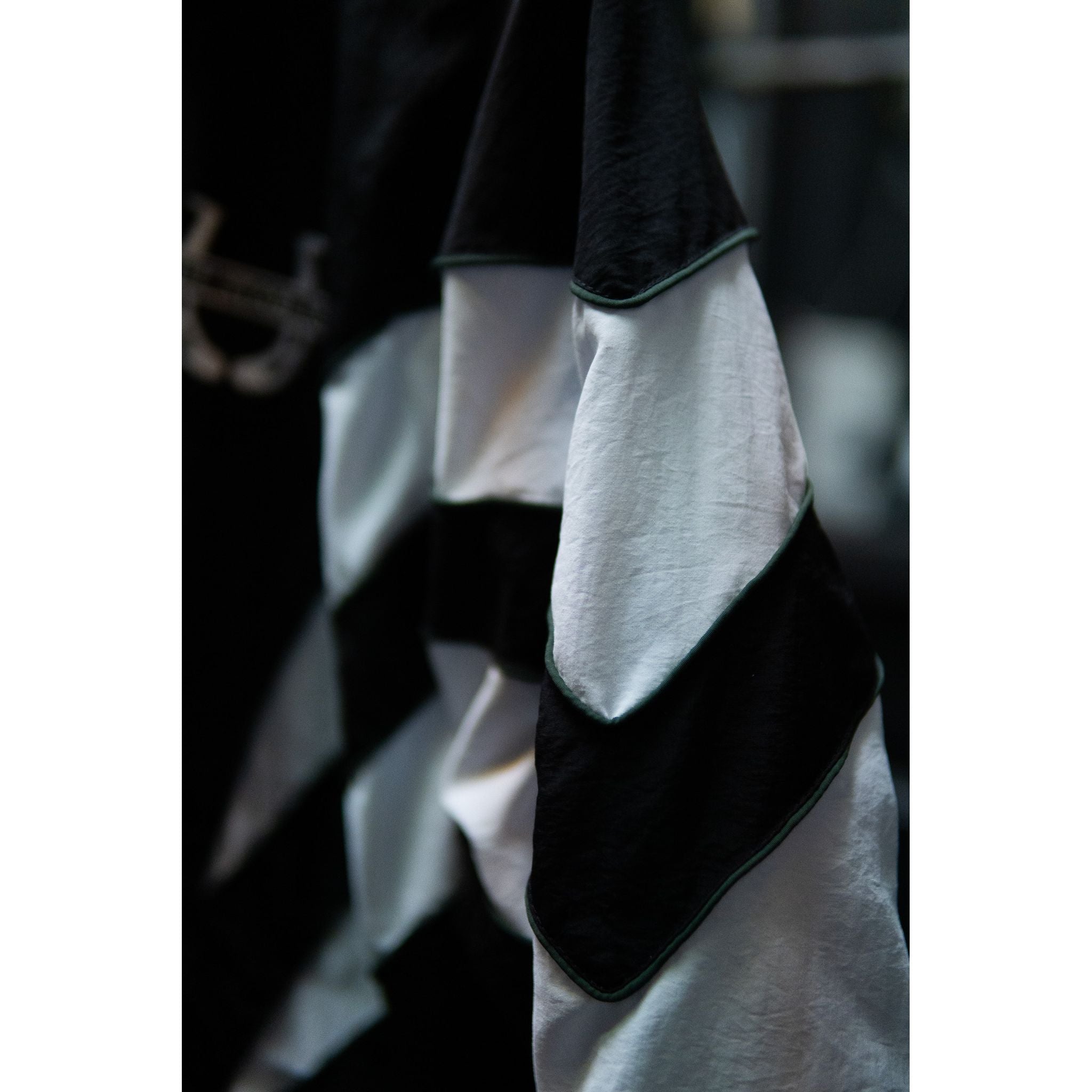 The Stables Track Jacket by Legacy29 | Black, White & Green Trim | Nylon Crinkle