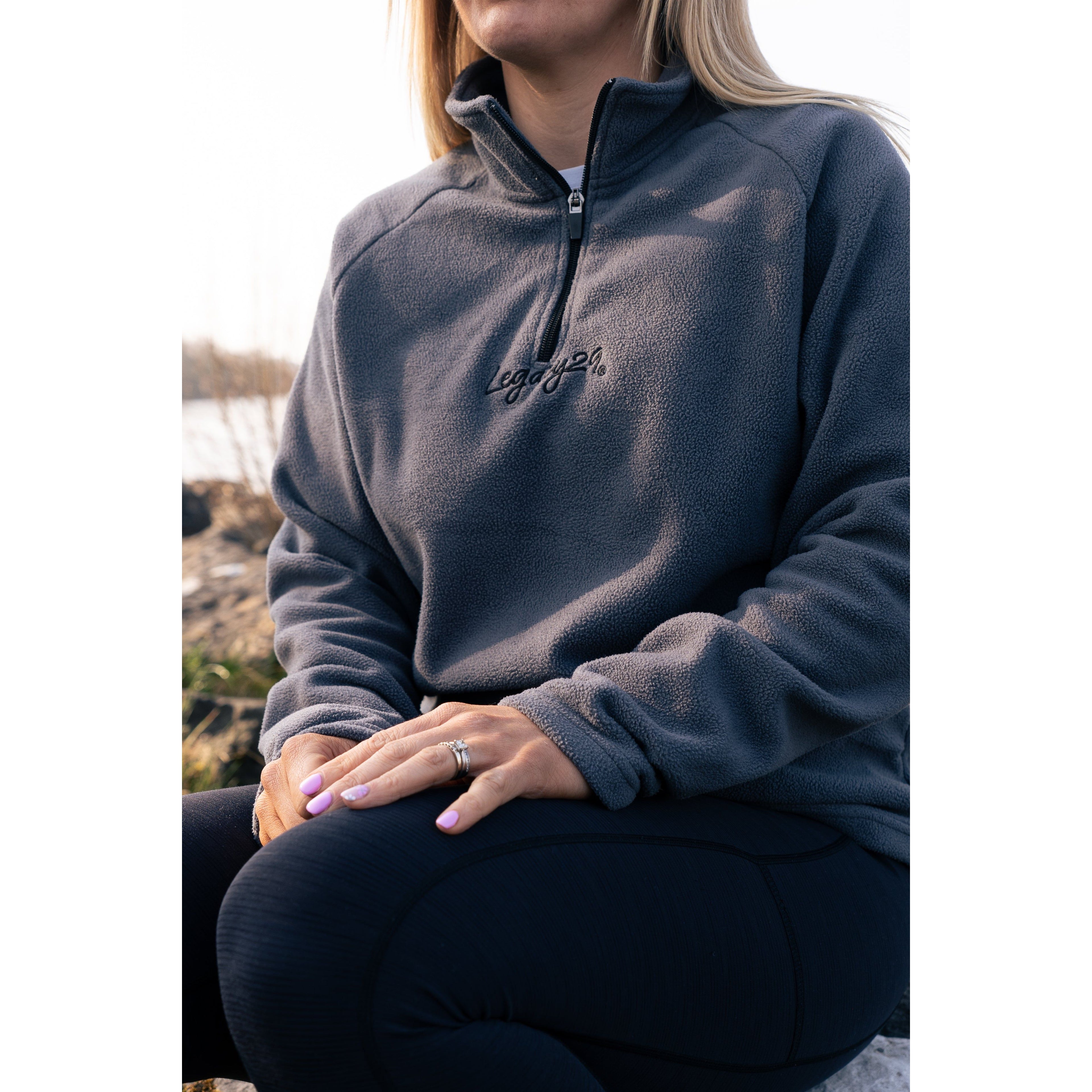 Unisex Onyx Blue Fearless Fleece by Legacy29, crafted for mental health awareness. Soft, breathable fabric with a relaxed fit for all-day comfort.