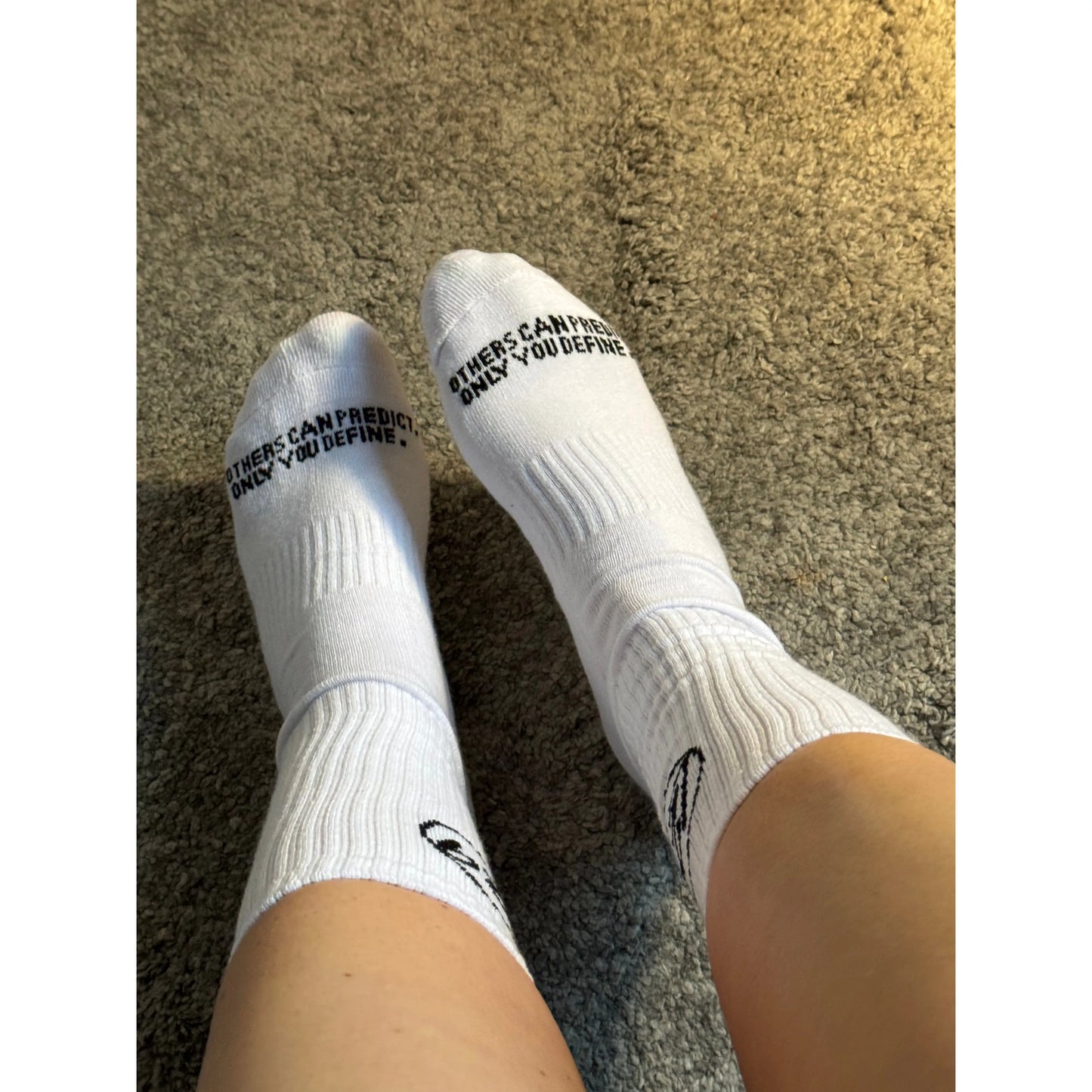 Legacy29 Slogan Sock: 100% Cotton White Socks