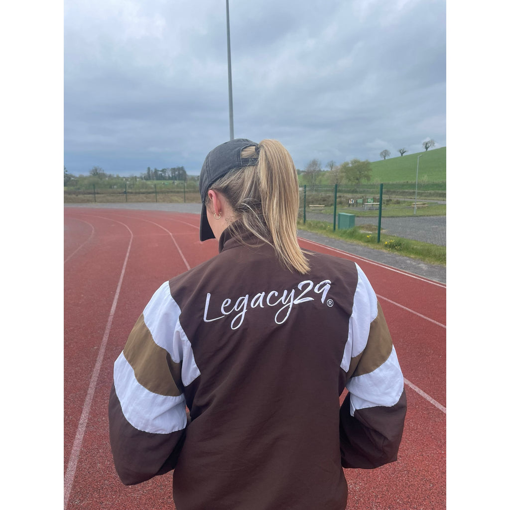 The Legacy29 On Track Jacket | Brown & Beige | Nylon Crinkle