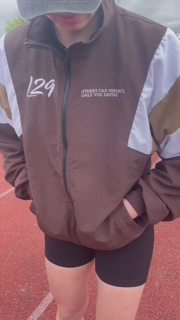 The Legacy29 On Track Jacket | Brown & Beige | Nylon Crinkle