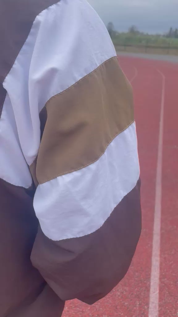 The Legacy29 On Track Jacket | Brown & Beige | Nylon Crinkle